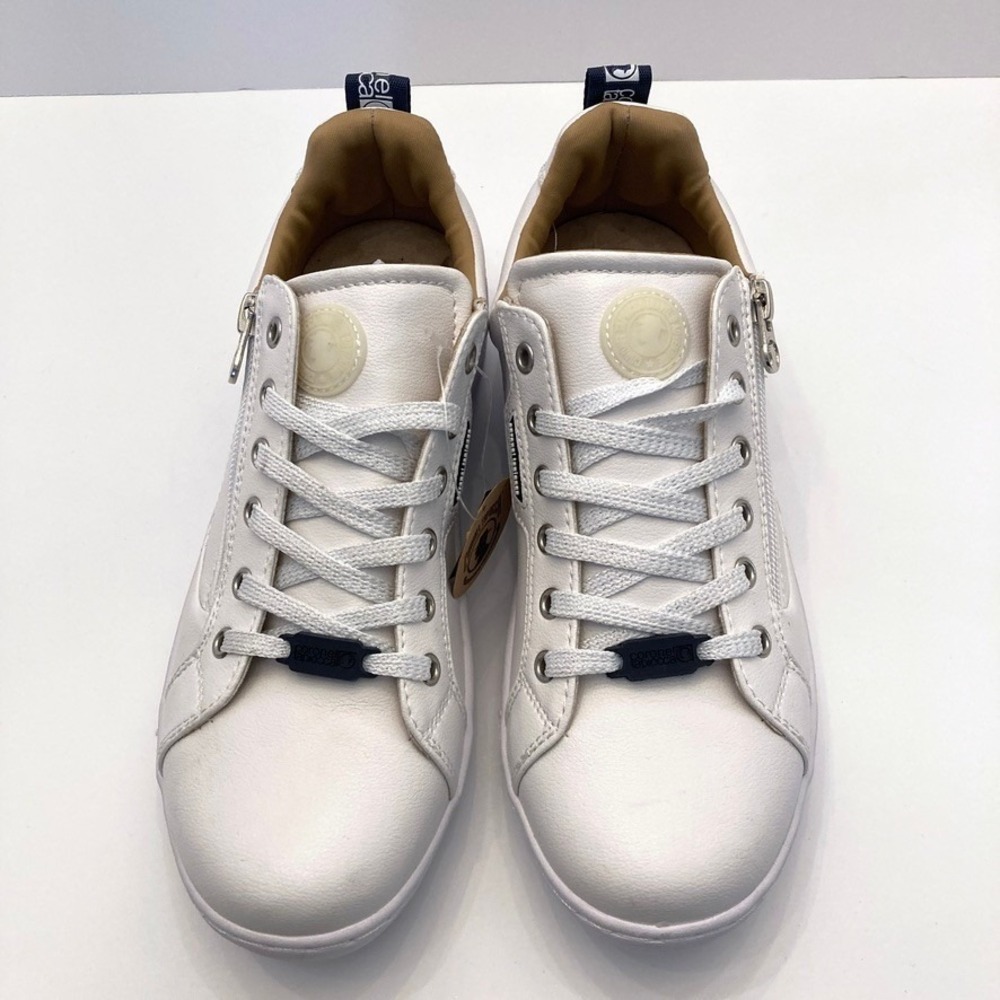 Coronel Tapiocca White Leather Walking Sneakers Zip Close EU 39 Womens 8‎